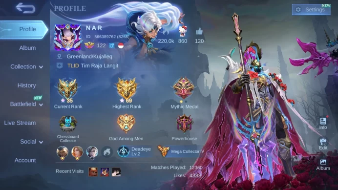 Hero 131|Skin 482|Legend Alpha Franco Alucard|KOF Gusion Aurora Dyrroth|Neobeasts Ling|Ducati Irithel|CC Harley ML844B