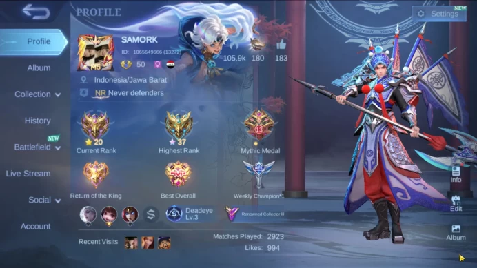 Hero 84|Skin 265 Good WR|KOF Karina|Sanrio Floryn|Luckybox Zilong|Lunar Change|Lightborn Granger Alucard ML859B