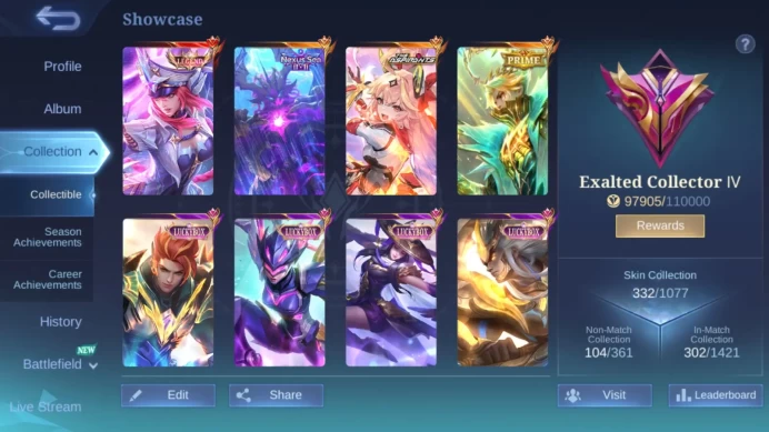 Hero 131|Skin 332|Legend Freya|11.11 Thamuz|Aspirants Guin|Prime Granger|Annual Angela Lesley|Luckybox Fanny ML865B