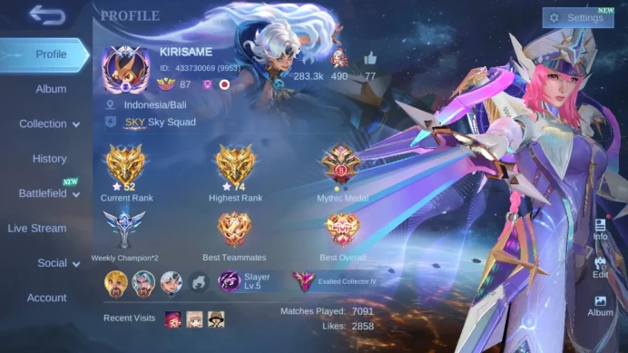 Hero 131|Skin 332|Legend Freya|11.11 Thamuz|Aspirants Guin|Prime Granger|Annual Angela Lesley|Luckybox Fanny ML865B