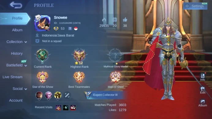 Hero 107|Skin 138|CC Nata|Peace Fanny|Dtamer Kimmy|Valentine Claude|Epic Nana Zilong Freya Moskov Lance Uranus Lunox ML879B
