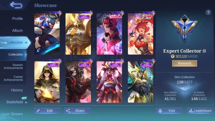 Hero 107|Skin 138|CC Nata|Peace Fanny|Dtamer Kimmy|Valentine Claude|Epic Nana Zilong Freya Moskov Lance Uranus Lunox ML879B