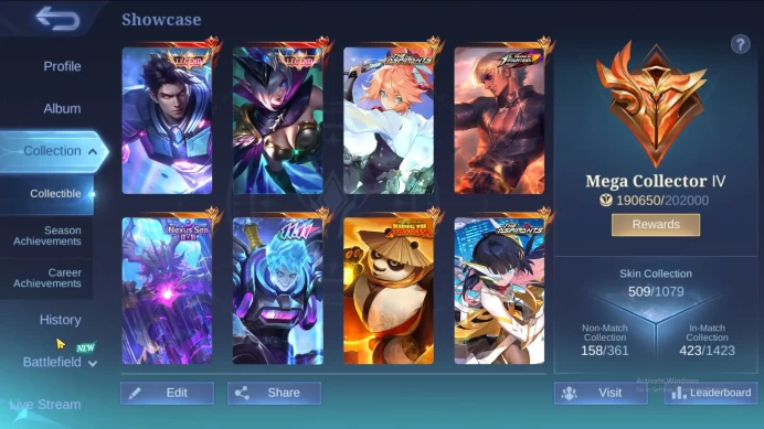 Hero 130|Skin 509|Legend Miya Alucard|Aspirants Layla Ruby Fanny|KOF Aurora Gusion|Kungfu Panda Akai|11.11 Thamuz Xborg ML894B