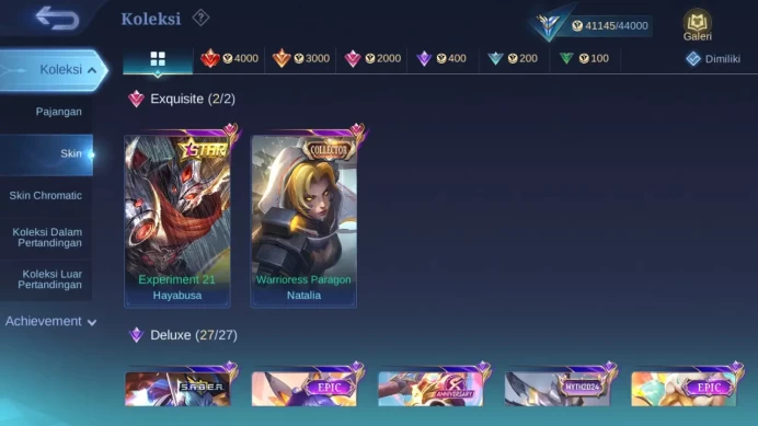 Hero 96 Skin 185 | Annual Haya | CC Natalia | Dtamer Masha, Kimmy | Valentine Claude | Gaara check ss ML1423B
