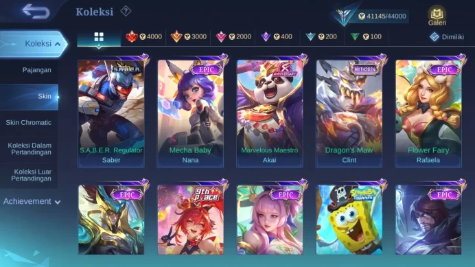 Hero 96 Skin 185 | Annual Haya | CC Natalia | Dtamer Masha, Kimmy | Valentine Claude | Gaara check ss ML1423B
