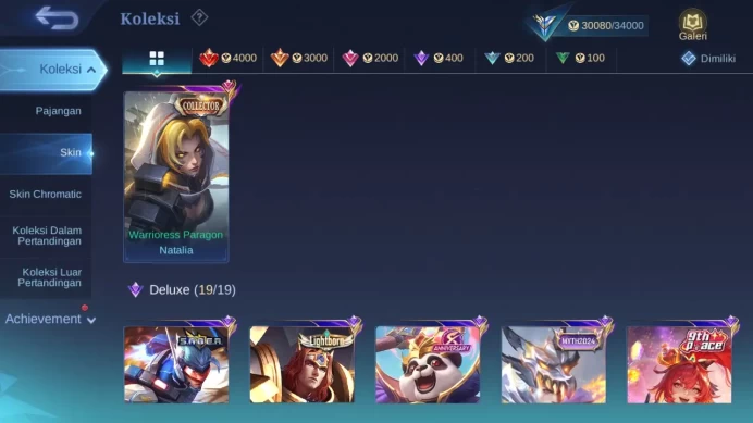 Hero 73 Skin 123 | CC Natalia | Lightborn Tigreal, Alucard | Dtamer Kimmy, Valir | Seiya Badang | Meow Julian, Silvanna ML1435B