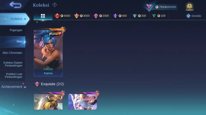 Hero 131 Skin 353 | Legend Franco | Stunt Chou, Brody | Luckybox Selena | Zodiac Helcurt | KOF Karina check ss ML1437B