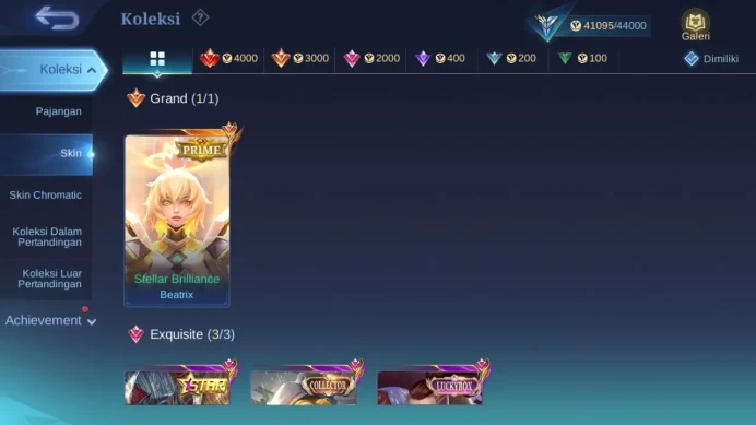 Hero 95 Skin 169 | Prime Beatrix | Luckybox Chou | Annual Haya | CC Nata | Lightborn Alu | Sparkle Fredrinn | Lunar Sun ML1450B