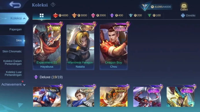 Hero 95 Skin 169 | Prime Beatrix | Luckybox Chou | Annual Haya | CC Nata | Lightborn Alu | Sparkle Fredrinn | Lunar Sun ML1450B
