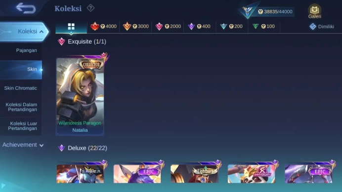 Hero 128 Skin 178 | KOF Karina | CC Nata | Lightborn Fanny, Tigreal | Dtamer Lance, Ling | Epic Bane, GS check ss ML1496B