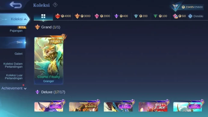 Hero 96 Skin 94 | Prime Granger | Seiya Badang | Blazing Claude | Dtamer Estes | Venom Grock | Spongebob check ss ML1500B
