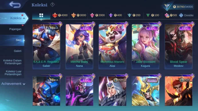 Hero 122 Skin 175 | CC Nata | Epic Roger | Dtamer Masha, Ling, Lance, Valir | Blazing Esme check ss ML1508B