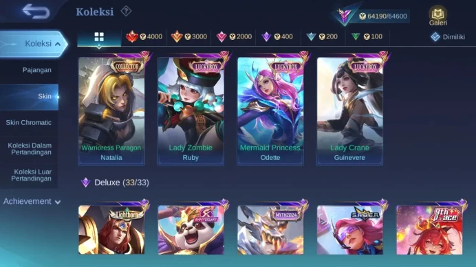 Hero 132 Skin 292 | Stunt Chou | Luckybox Odette, Guin, Ruby | Lunar Sun | Lightborn Granger check ss ML1514B
