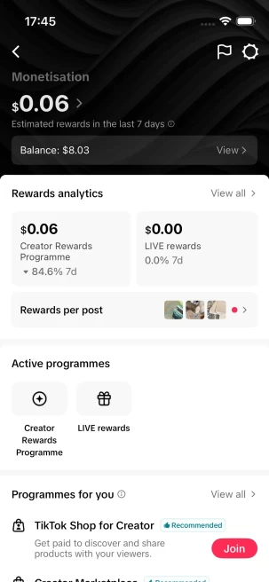HUGE REWARD/USA Monetized 44K Real Followers+320K Real Likes Account/ Creator Rewards Program Activated/ Full Access