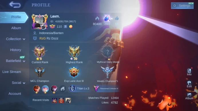 Hero 132|Skin 255|KOF Karina,CC Nata,Light Granger,Saber Freya,Valentine Claude,Dtamer Ling,Naruto Vale,etc check SS|ML1525B