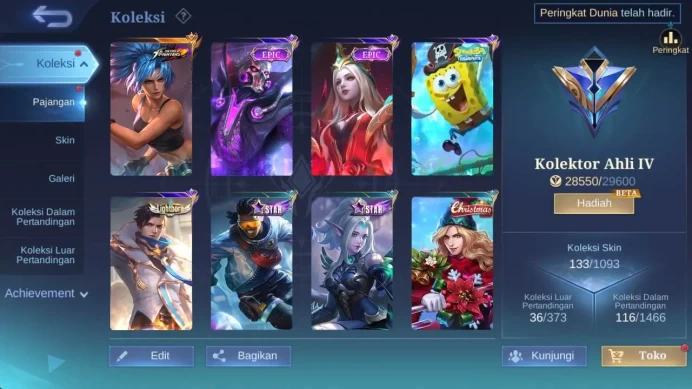 skin 133 hero 86. KOF karina, Lborn granger, Venom dirroth, Christ freya, summer kagura, create granger, special ling ML1536B
