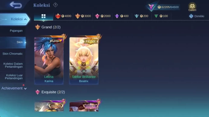 skin 281, hero 132, prime Beatrix, LB chou, Saber(freya,saber,jhonson) Dtamer (lance,ling,kimmy) M4 Beatrix,Neymar Bruno ML1537B