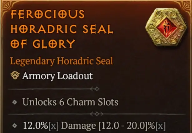 S13 || Horadric Seal 6 Charm Slots || Random Affyx