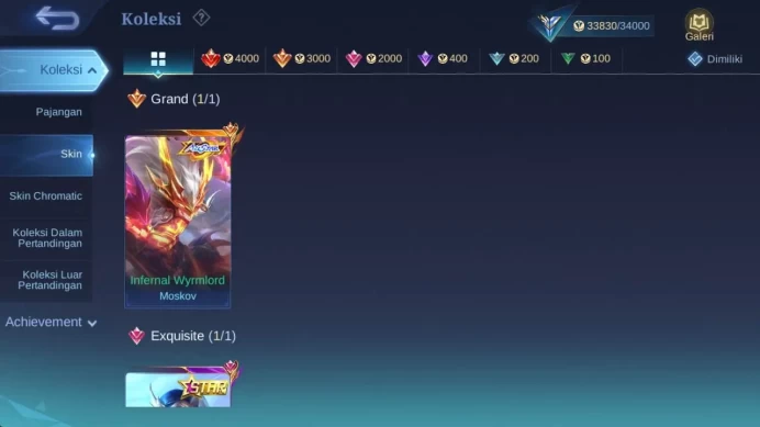 skin 183, Hero 101, allstar Moskov, annual Lesley, saber cyclops, mpl franco, summer haya, create granger, star cici ML1538B