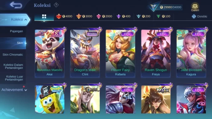 Hero 89 Skin 125 | Prime Claude | Lightborn Harith | Dtamer Kimmy, Estes | Gaara | Spongebob check ss ML1546B