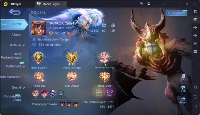 Hero 111|Skin 140|Anniv Akai,Venom Grock,Saber Rafaela,Blazing Claude,Dtamer Lancelot,Mythic Clint,etc|Check SS|ML1551B