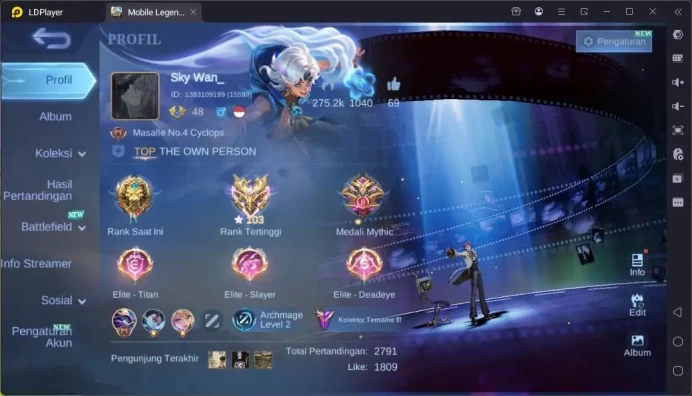 Hero 96|Skin 222|Kof Dyrroth+Karina,Prime Granger,Star Haya,CC Pharsa+Natalia,4 Lightborn,etc|Check SS|ML1560B