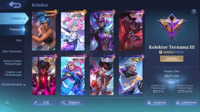 Global| Renow|skin 252,hero 132, Aspirn Change,LB(Karin,haya,oddet,Dyrroth),zdiac irith,M claud,creat kadit,Covent natan,ML1569B