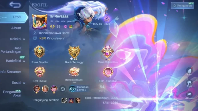 Global|Skin 149,Hero 94 Lborn TG, rising loli, Saber Layla,vslen claud,Stamer Kimmy, Hallow Franco,MPL franco, Expert ML1578B