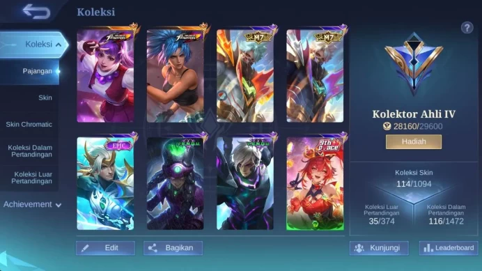 Global|hero 67,skin 114, KOF guin,venom(harley,GS).M7 GR,blazi claude,MPL bennedet,special gloo,special lesley, exprt ML1585B