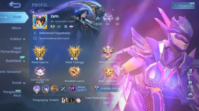 Global|hero 106,skin 130, LB karrie,LBorn(TG,Famnny,harith),Dtamer ling,Christ karin,mpl bennedetta,MSC leomord, expert, ML1586B