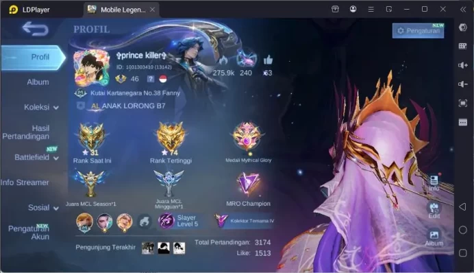 GLOBAL|Hero 91|Skin 209|TF Roger,Prime Granger,Kof Karina,Lucky Ruby,Full Mystic meow,etc|Renowned CC|Check SS|ML1592B