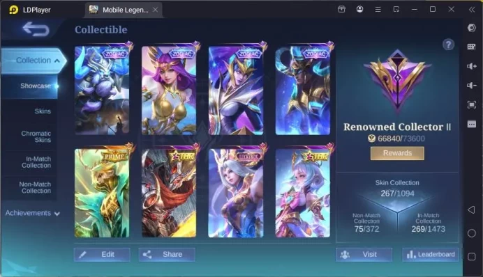 GLOBAL|Hero 114|Skin 267|Prime Granger,Kof Karina,Star Haya+Angela,Lucky Selena,etc|Renowned CC|Check SS|ML1596B
