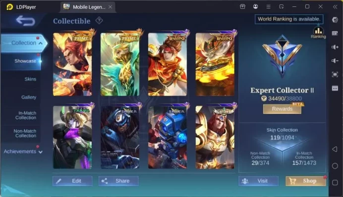 GLOBAL|Hero 80|Skin 119|Prime Granger+Yz,Kof Karina,SB Cyclops,Venom Dyrroth,Light Tigreal,etc|Expert CC|Check SS|ML1597B