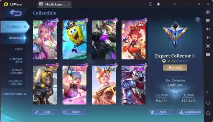 GLOBAL|Hero 103|Skin 140|CC Natalia,Fanny P.Ace+Valentine,Venom Dyrroth,Mystic Lesley+silvana,etc|Expert CC|Check SS|ML1598B