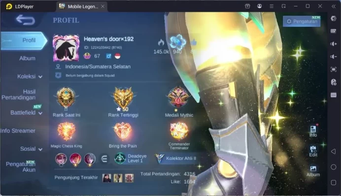 GLOBAL|Hero 115|Skin 152|Prime Beatrix,Blazing Layla,Saber Rafaela,Naruto Vale,Saint Badang,etc|Expert CC|Check SS|ML1603B
