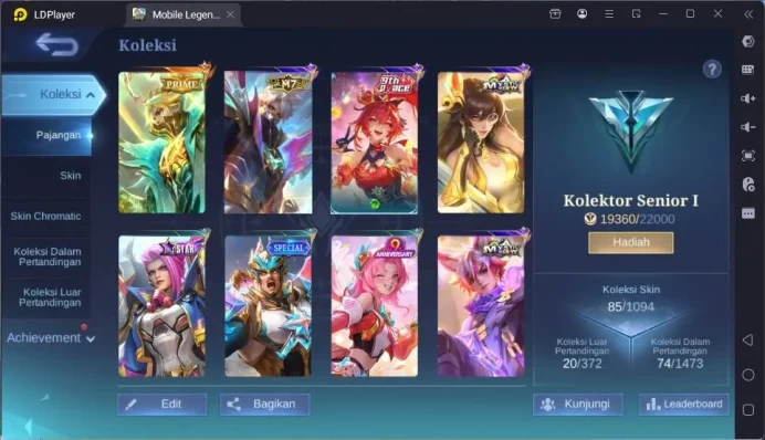 GLOBAL|Hero 49|Skin 85|Prime Granger,Create Odette,Pace Fanny,SpongeB Cyclops,Mystic Lesley,etc|Seasoned CC|Check SS|ML1604B