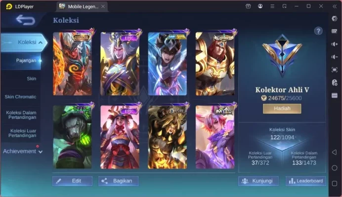 GLOBAL|Hero 83|Skin 122|CC Kufra,Light Tigreal,Saint Badang,Venom Grock,Naruto Vale,etc|Expert CC|Check SS|ML1605B