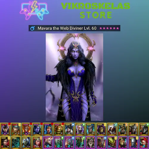 Mavara, Staltus, Bivald, Abbess, Ninja + 17 Login Legendary | 65 Epic heroes | 2 Fusion Tokens | Mine max