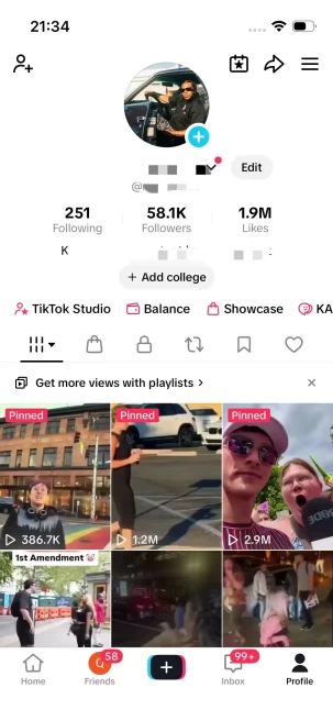 Monetized 58K Real Followers+1.9M Real Likes Account/ Creator Rewards Program Activated/ Tiktok Shop For Creator/ Full Access