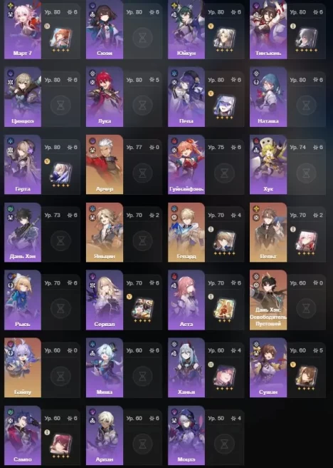 HSR62 Europe - AR 70 - SUNDAY E6S1 - Rappa S1 - Acheron S1 - Anaxa S1 - Wolf E1S1 - Ruan E1 - 11 EVENT LEG - GENSHIN