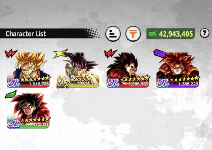 B136-IOS+Android-Good Team GT-4 UL(SS4 Goku+SS4 Vegeta+SS4 Gogeta)+LR Bardock+12 Legends Limited+Equipment+Nappa+Goku and Bardock