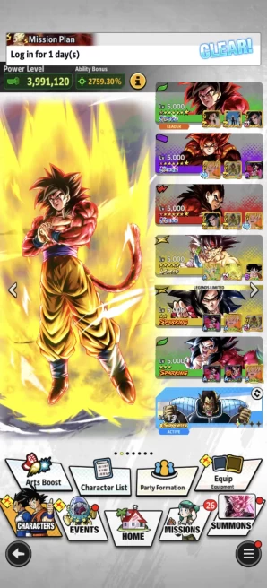 B136-IOS+Android-Good Team GT-4 UL(SS4 Goku+SS4 Vegeta+SS4 Gogeta)+LR Bardock+12 Legends Limited+Equipment+Nappa+Goku and Bardock
