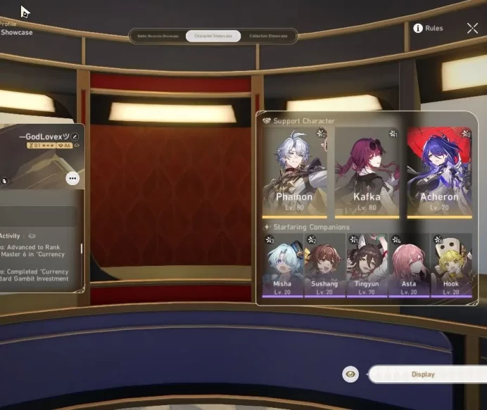 ASIA|TL 64|1,6K SJ|11 Limited|[Castorice,Phainon,Kafka E1]+Sign,Hysilens,Acheron,Robin,Yunli,Etc|Take Mail|Check SS(HSR6601)