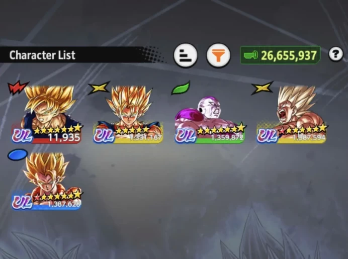 B151-IOS+Android-5 UL(SS Goku+Super Vegito+Frieza Power+Super Gogeta) 29 Legends Limited+Equipment+Goku and Bardock+Namek Goku