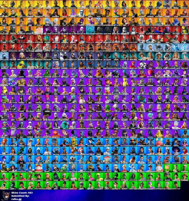 [PC] 483 skins | OG STW | Renegade Raider | Aerial Assault Trooper | Gold Meowscles | OG Paradigma | Gold TNTina | Gold Midas | Gold Brutus | 50