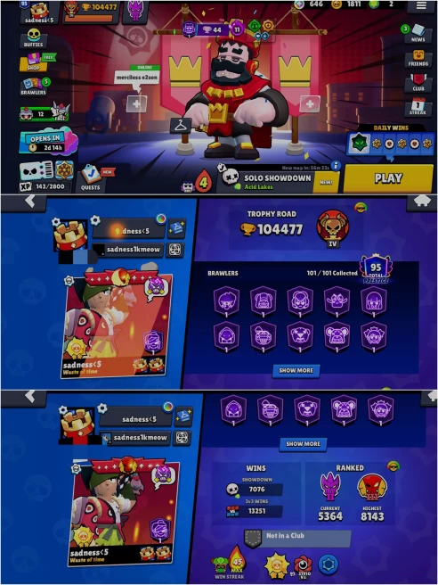 OP 2019 BS 104k TROPHY, RED KING FRANK,SOLAR FAME 2,95 PRESTIGE ,65 HC,7 MAXED,386 OP SKINS [7 MYTHIC+12 LEGENDARY+8 HC],1198 PINS,591 ICON