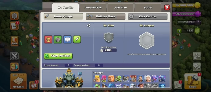 2303 WAR STARS | FREE NAME | 5 LEGENDARY HERO SKIN | LOTS OF MAGIC ITEMS | HIGH DEFENSE / WALLS | EQUIMENT EPIC GEMS