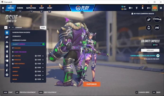 ASHE / CALAMITY EMPRESS / 50 MYTHIC PRISMS / Full Mail Access / see the picture / Please Read Description / stqdo