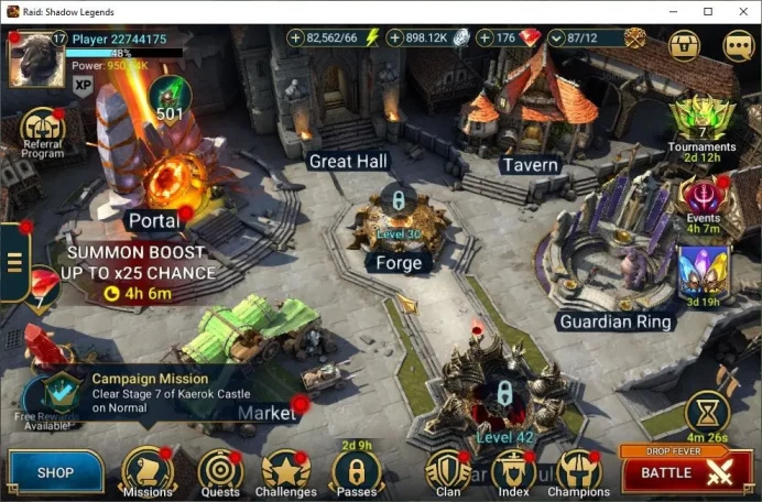 Lv17 950K Power|1 Mythic(Galathir)|23 Legend(Ninja,Alice,Rathalos,Dknight,Xenomorph,Wukong,Ezio,Etc)|82K Energy|Plarium(RSL1441)
