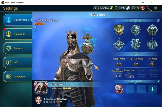 Lv54 884K Power|1 Mythic(Lady Mikage)|24 Legend(Xenomorph,Alice,Visix,Wukong,McAngelo,Rathalos,Etc)|Plarium(RSL1438)